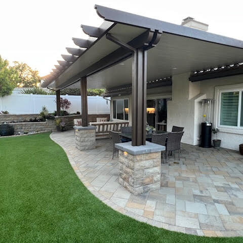 beautiful attached pergola